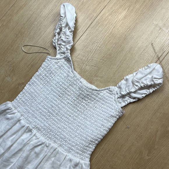 NEW! Reformation Tavi Linen Dress Short Sleeve WHITE SIZE XS.  0800 - Picture 6 of 8